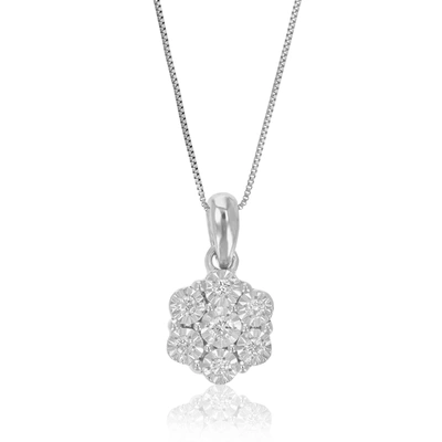 Vir Jewels 1/10 Cttw Lab Grown Diamond .925 Sterling Silver Pendant Necklace 1/3 Inch With 18 Inch Chain