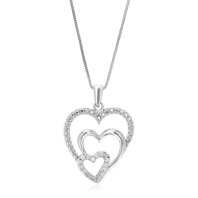 Vir Jewels 1/10 Cttw Lab Grown Diamond Heart Pendant Necklace .925 Sterling Silver For Women 3/4 Inch With 18 I
