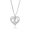 Vir Jewels 1/10 Cttw Lab Grown Round Diamond Heart Pendant Necklace .925 Sterling Silver For Women 3/4 Inch Wit In Silver