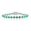 Simona Halo Cz Station Tennis Bracelet In Green