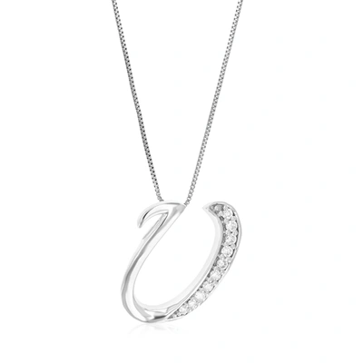 Vir Jewels 1/12 Cttw Round Cut 10 Stones Lab Grown Diamond Pendant Necklace .925 Sterling Silver 2/5 Inch With