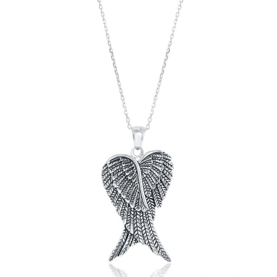 Simona Sterling Silver Pair Of Angel Wings Pendant