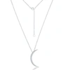 Simona Sterling Silver Thin Crescent Moon Necklace