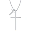 Simona Sterling Silver Double Cross Necklace - Rose Gold Plated