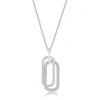 Simona Sterling Silver Double Oval Cz Necklace