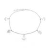 Simona Sterling Silver Alternating  Anchor And Ship Wheel Anklet