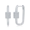 Simona Sterling Silver Micro Pave Cz Oval Carabiner Paperclip Earrings - Gold Plated