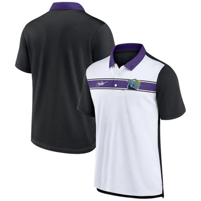 Nike Men's  White, Black Tampa Bay Rays Rewind Stripe Polo Shirt In White,black