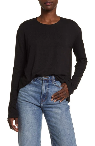 Rag & Bone The Knit Long Sleeve T-shirt In Black