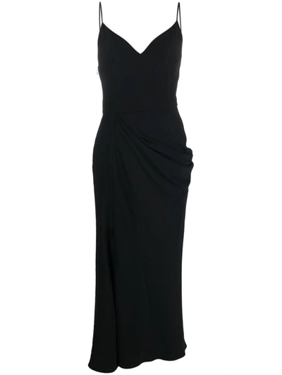 Alexander Mcqueen Draped Mid-length Dress In Black