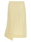 JIL SANDER SATIN SKIRT WITH SIDE SLIT SKIRTS YELLOW