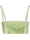 Nué Charlotte Rhinestone Top In Green