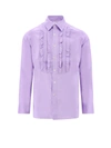 Pt Torino Man Shirt Light Purple Size 16 Cotton In Purple