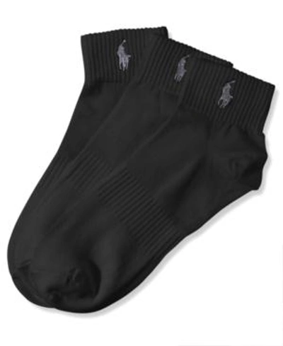 Polo Ralph Lauren Ralph Lauren Men's 3-pk. Technical Quarter Socks In Black