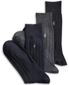Polo Ralph Lauren 3-pack Cotton Rib Extended Size Casual Men's Socks In Khaki/olive/brown