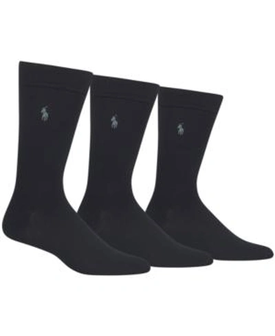 POLO RALPH LAUREN MEN'S 3 PACK SUPERSOFT DRESS SOCKS EXTENDED SIZE 13-16