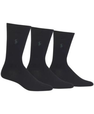 POLO RALPH LAUREN MEN'S 3 PACK SUPERSOFT DRESS SOCKS EXTENDED SIZE 13-16