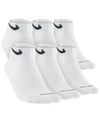 Nike Unisex Everyday Plus Cushioned Training Ankle Socks 6 Pairs In White