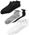 Polo Ralph Lauren Men's Socks, Extended Size Classic Athletic Quarter 3 Pack In Black/grey/white