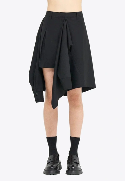 Goen J Layered Asymmetric Skirt In Black