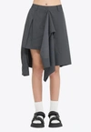 Goen J Asymmetric Mini Skirt With Layered Shirt In Gray