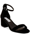 Steve Madden Ireneew Womens Suede Ankle Strap Heel Sandals In Black