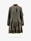 Sacai Army Green Polyester Jacket Dress In Green