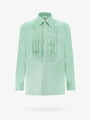 Pt Torino Shirt With Pleated Bib In Green