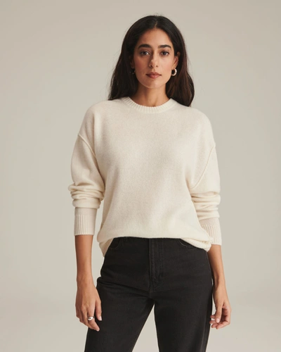 Naadam Reversible Cashmere Crewneck Sweater In White