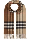 Burberry Two-tone Checked Cashmere Scarf In Brown