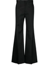 Chloé Wool And Silk-blend Cady Flared Pants In Black