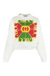 Gucci Logo Printed Mockneck Cotton Sweatshirt In White