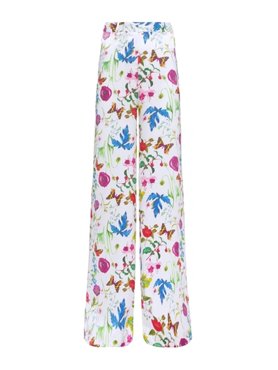 L Agence Gavin Trouser In Ivory Multi Large Botanical