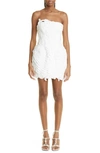 Zimmermann Tama Filigree Cotton & Linen Strapless Minidress In Ivory