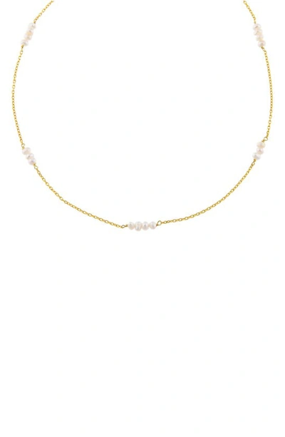 By Adina Eden Adinas Jewels Cultured Freshwater Pearl Cluster Chain Necklace, 16-18 In White/gold