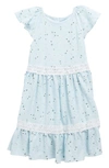 LITTLE ANGELS KIDS' FLORAL LACE TRIM DRESS