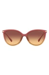 Michael Kors Dupont 58mm Gradient Cat Eye Sunglasses In Rose
