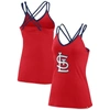 Fanatics Branded Red St. Louis Cardinals Barrel It Up Cross Back V-neck Tank Top In Red
