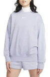 Nike Phoenix Oversized Cotton-blend Jersey Sweatshirt In Indigo Haze/sail