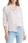 Bella Dahl Garment Dyed Linen Button-up Shirt In Pale Purple