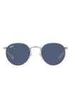 Ray Ban Junior 44mm Round Sunglasses In Silver