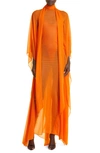 LAQUAN SMITH SWEEPING SHEER DOLMAN SLEEVE GOWN