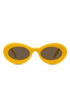 Loewe Curvy Logo Acetate Oval Sunglasses In Shiny Yellow