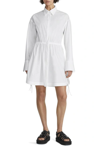 Rag & Bone Fiona Long Sleeve Cotton Poplin Shirtdress In White