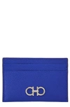 FERRAGAMO DOUBLE GANCIO LEATHER CARD CASE