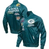 PRO STANDARD PRO STANDARD GREEN GREEN BAY PACKERS CHAMPIONSHIP SATIN FULL-SNAP VARSITY JACKET