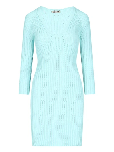 Aeron V-neck Knitted Dress In Verde