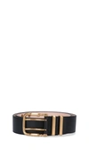 By Far Double-buckle Leather Belt In Black