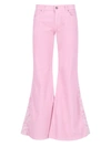 Erl Low-waisted Corduroy Flared Trousers In Pink