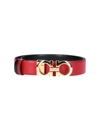 Ferragamo Gancini-buckle Reversible Leather Belt In Red/black
